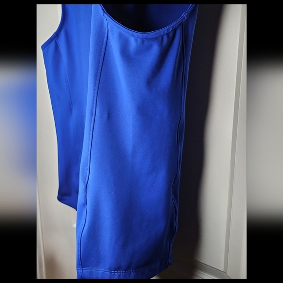 Lands' End Womens Medium Cobalt Blue High Impact Collared Sleeveless Polo Tank - Picture 9 of 14